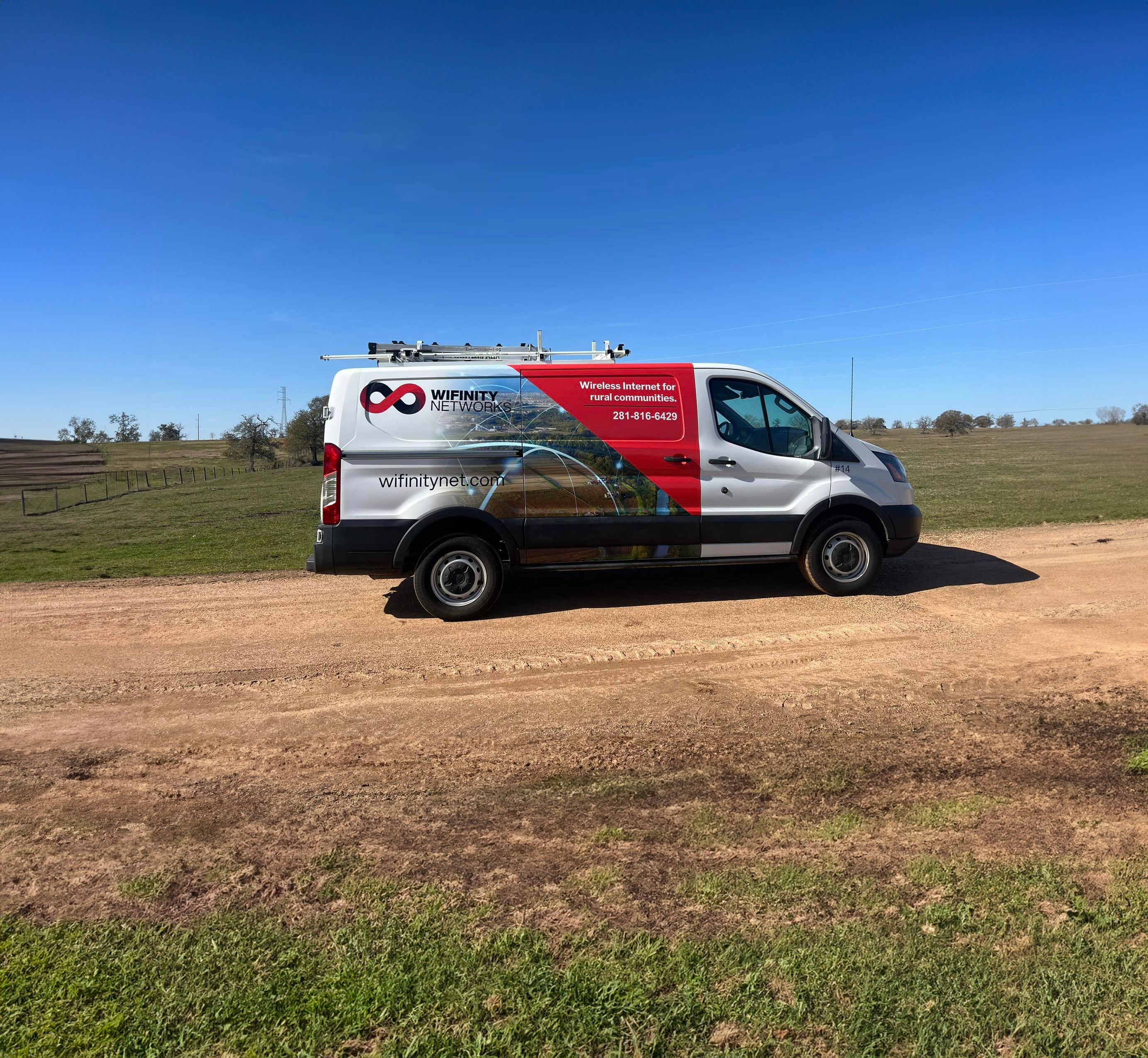 Picture of company van in a rural area